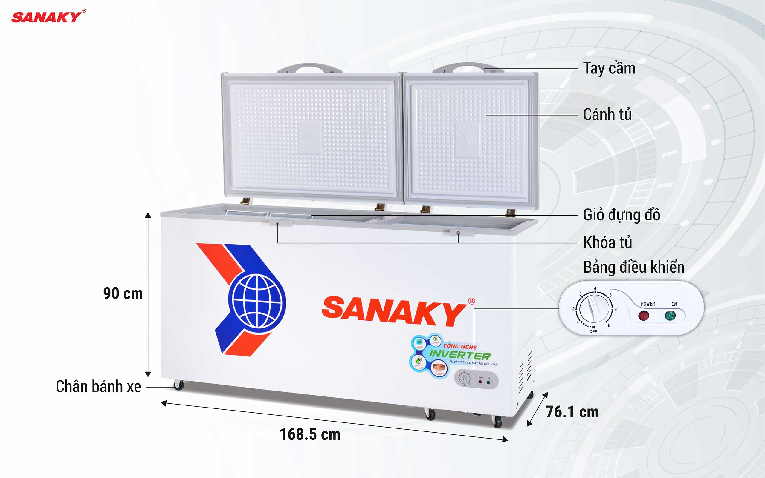 Tủ Đông Sanaky Inverter VH-6699HY3 660 lít