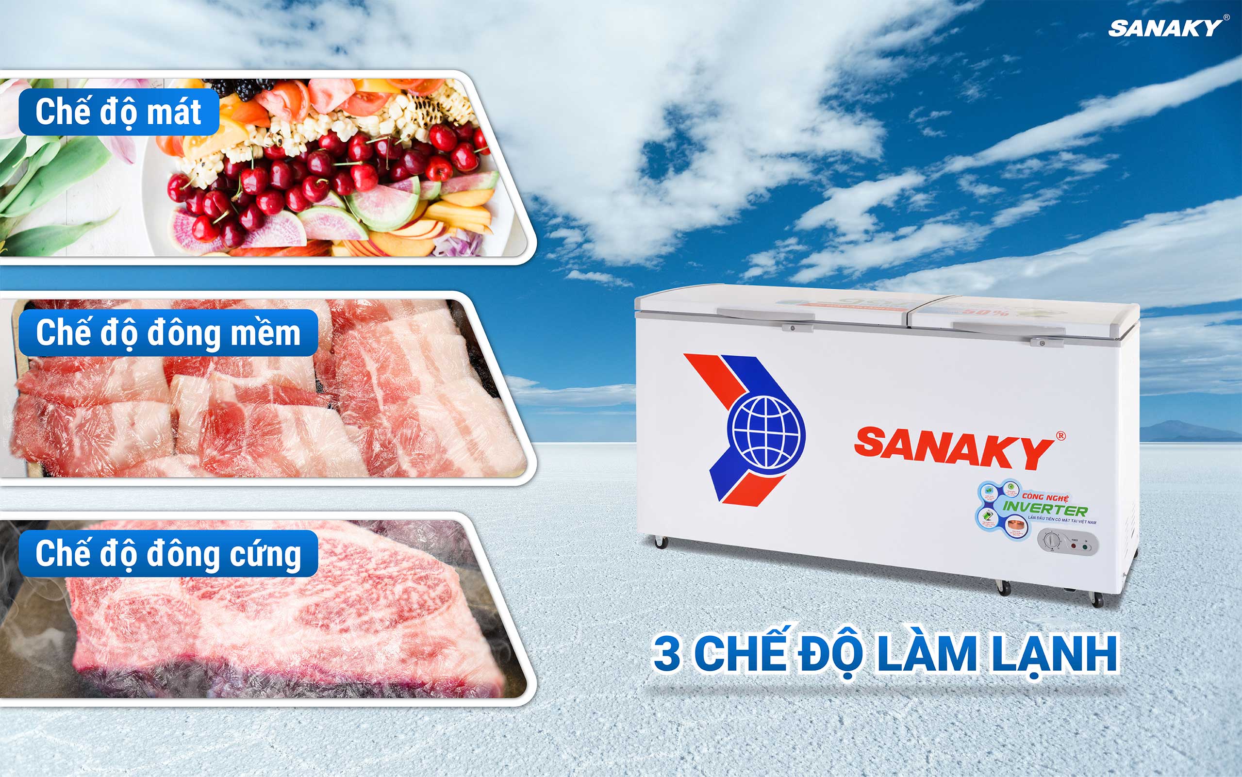 Tủ Đông Sanaky Inverter VH-6699HY3 660 lít