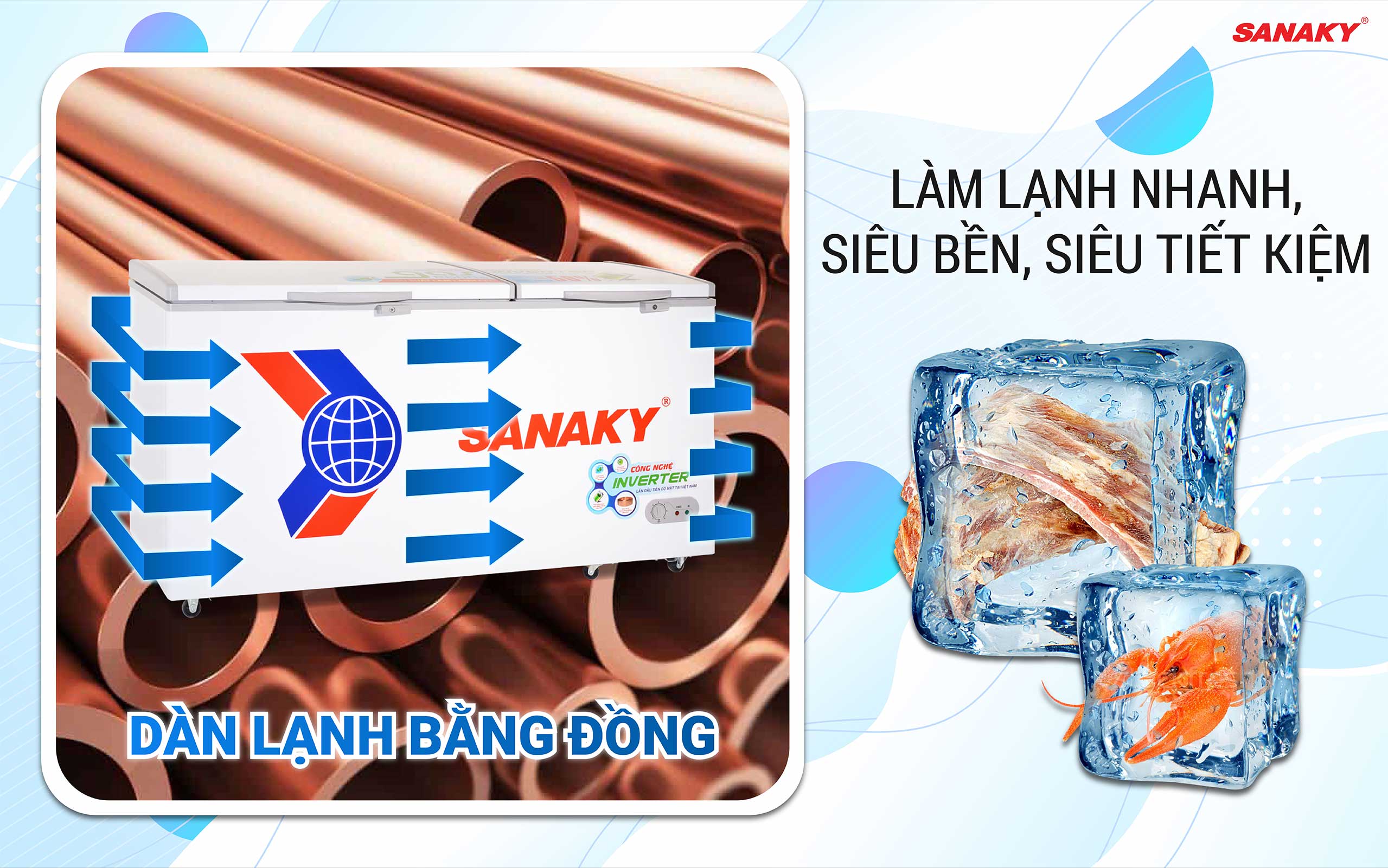 Tủ Đông Sanaky Inverter VH-6699HY3 660 lít