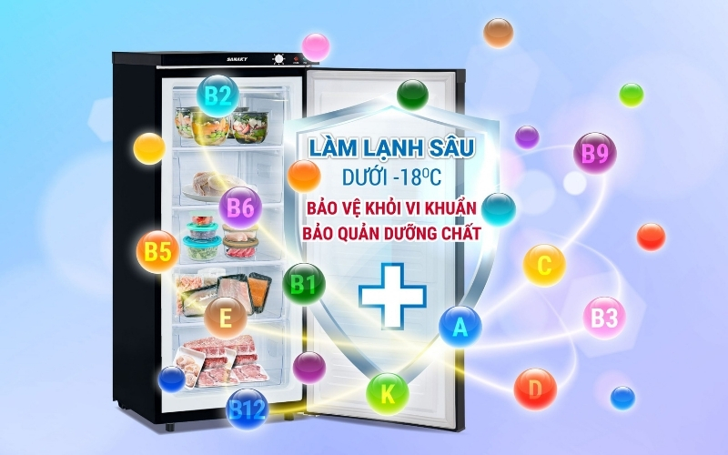 Tủ Đông Đứng Sanaky VH-180VD3 180 lít
