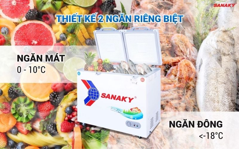 Tủ Đông Sanaky VH-2599W2KD 250 lít