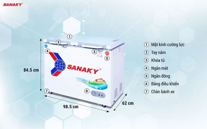 Tủ Đông Sanaky VH-2599W2KD 250 lít