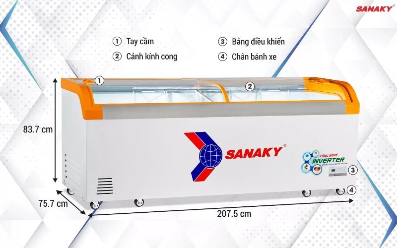 Tủ Đông Sanaky inverter VH-1099K3A 1000 lít