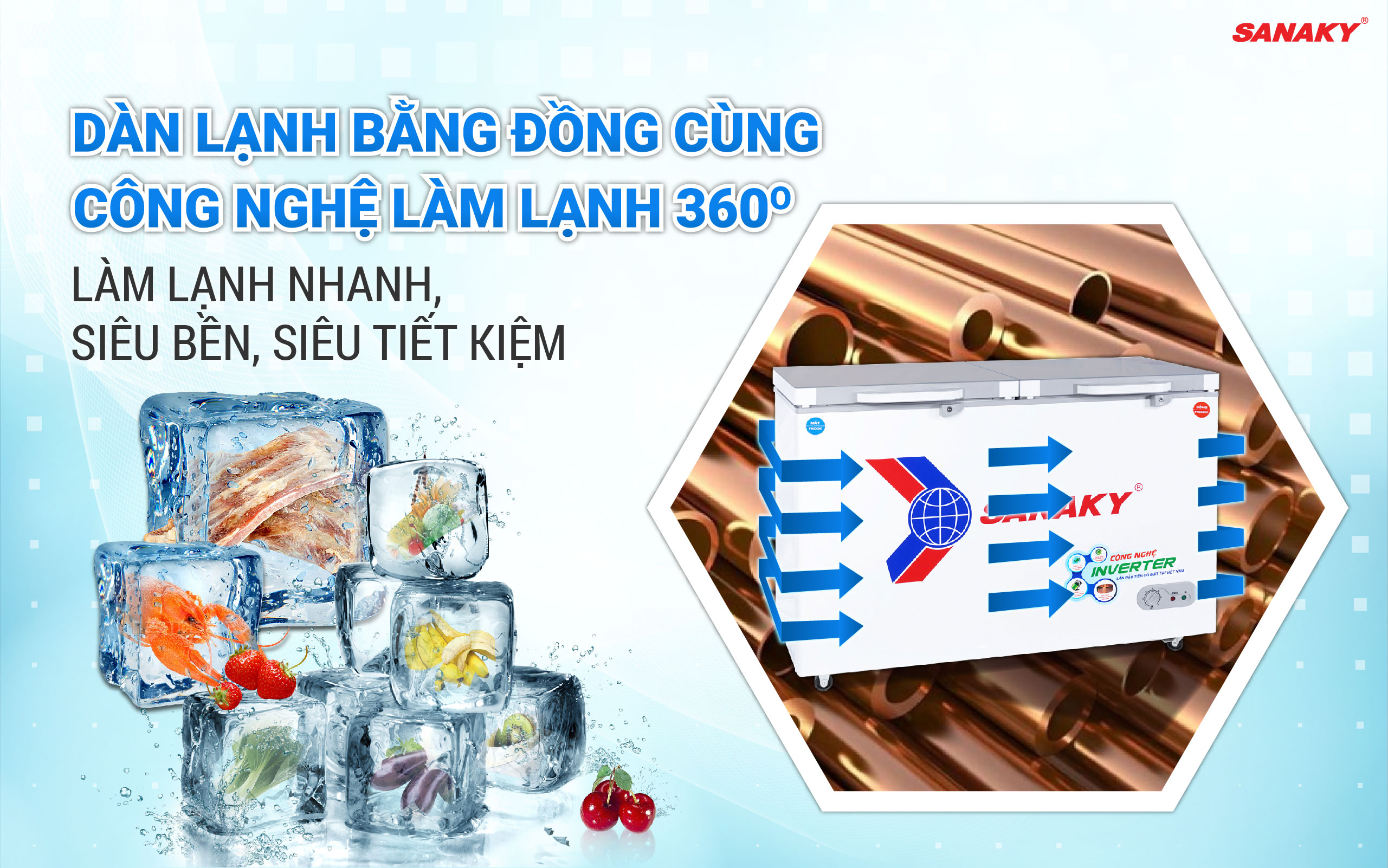 Tủ Đông Sanaky Inverter VH-4099W4K 400 lít