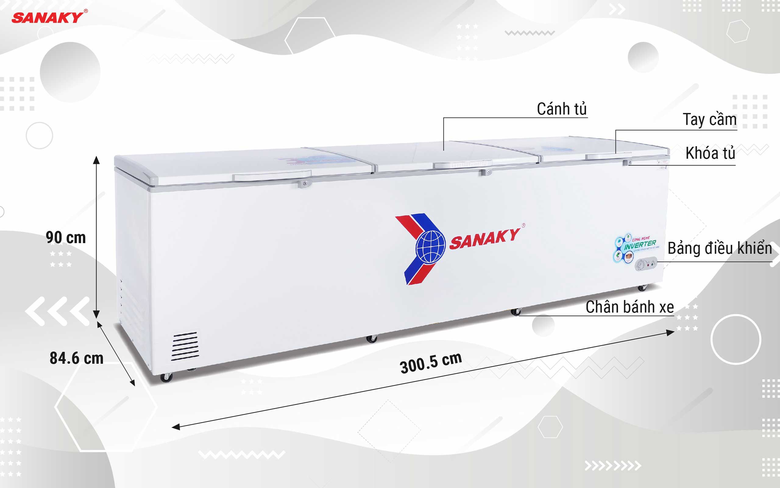 Tủ Đông Sanaky Inverter VH-1399HY3 1300 lít