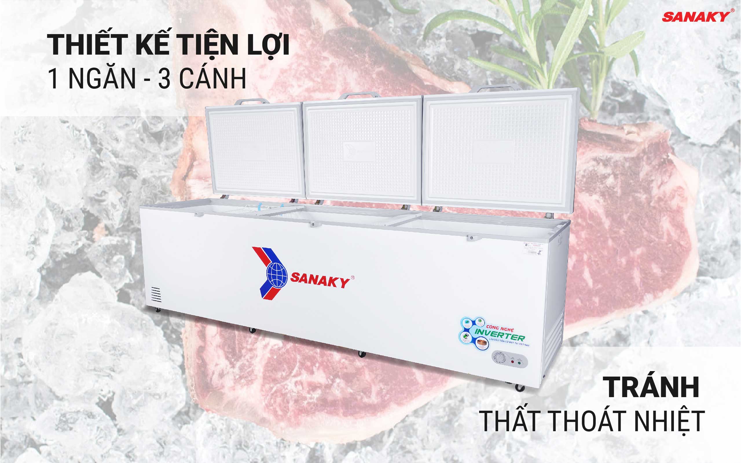 Tủ Đông Sanaky Inverter VH-1399HY3 1300 lít