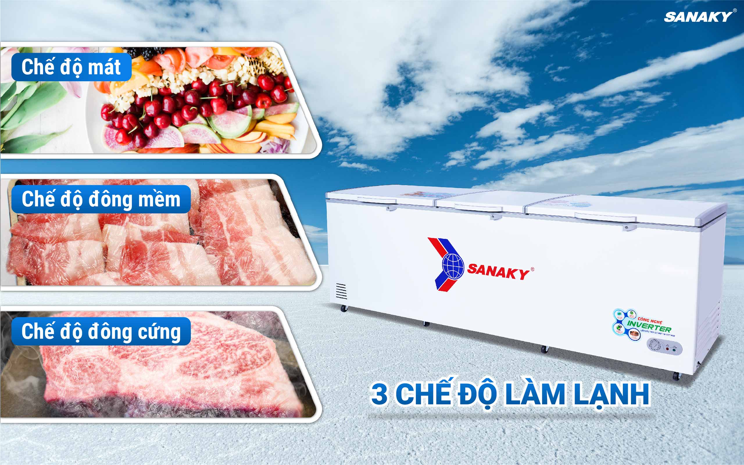 3 chức năng sẵn sàng bảo quản mọi loại thực phẩm