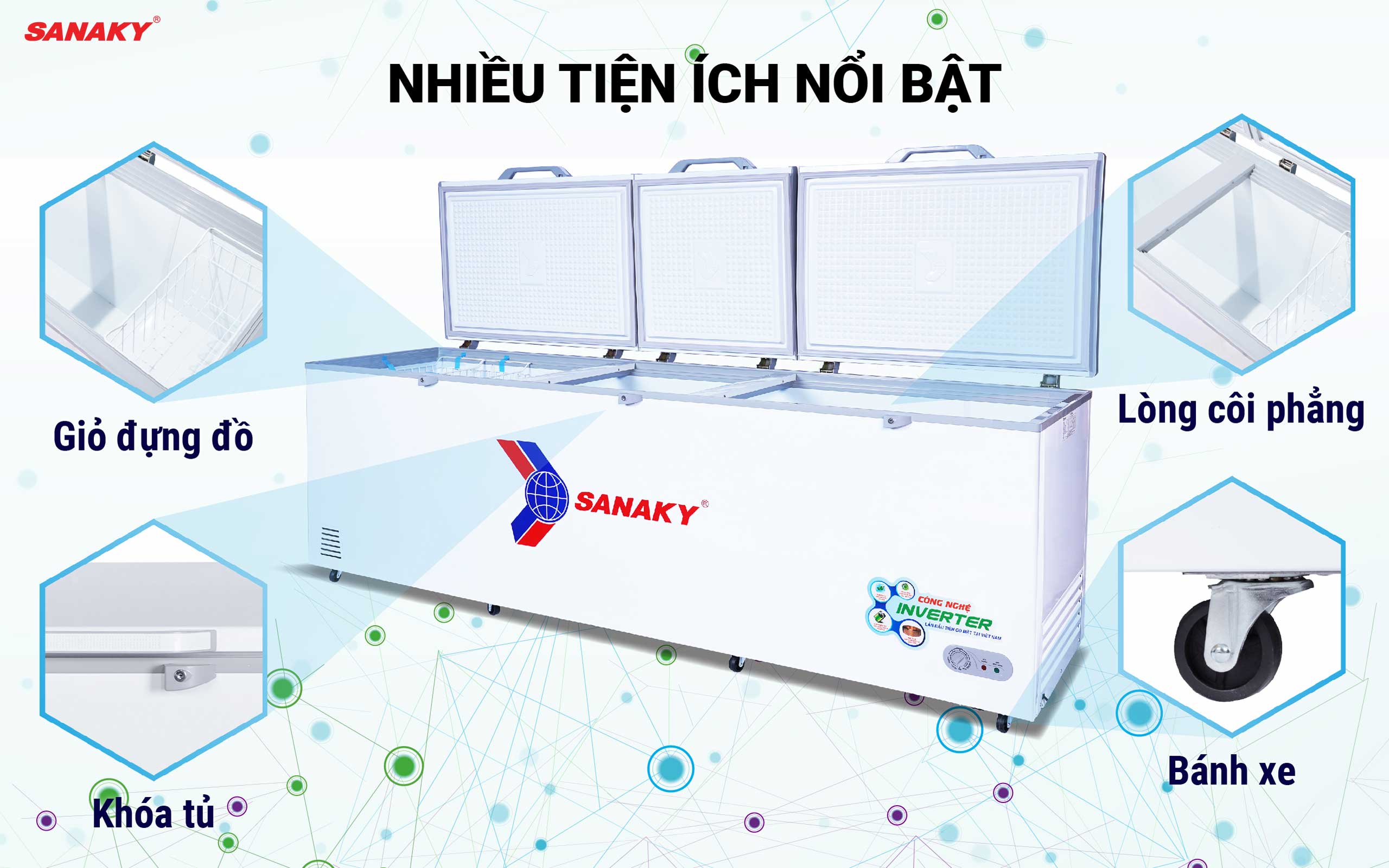 Tủ còn sở hữu nhiều tiện ích nổi bật khác