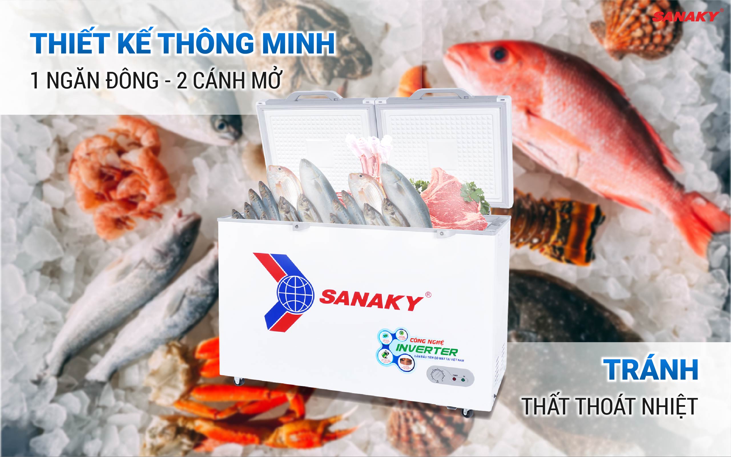 Tủ Đông Sanaky Inverter 270 lít VH-3699A4K Tủ Đông Sanaky Inverter 270 lít VH-3699A4K