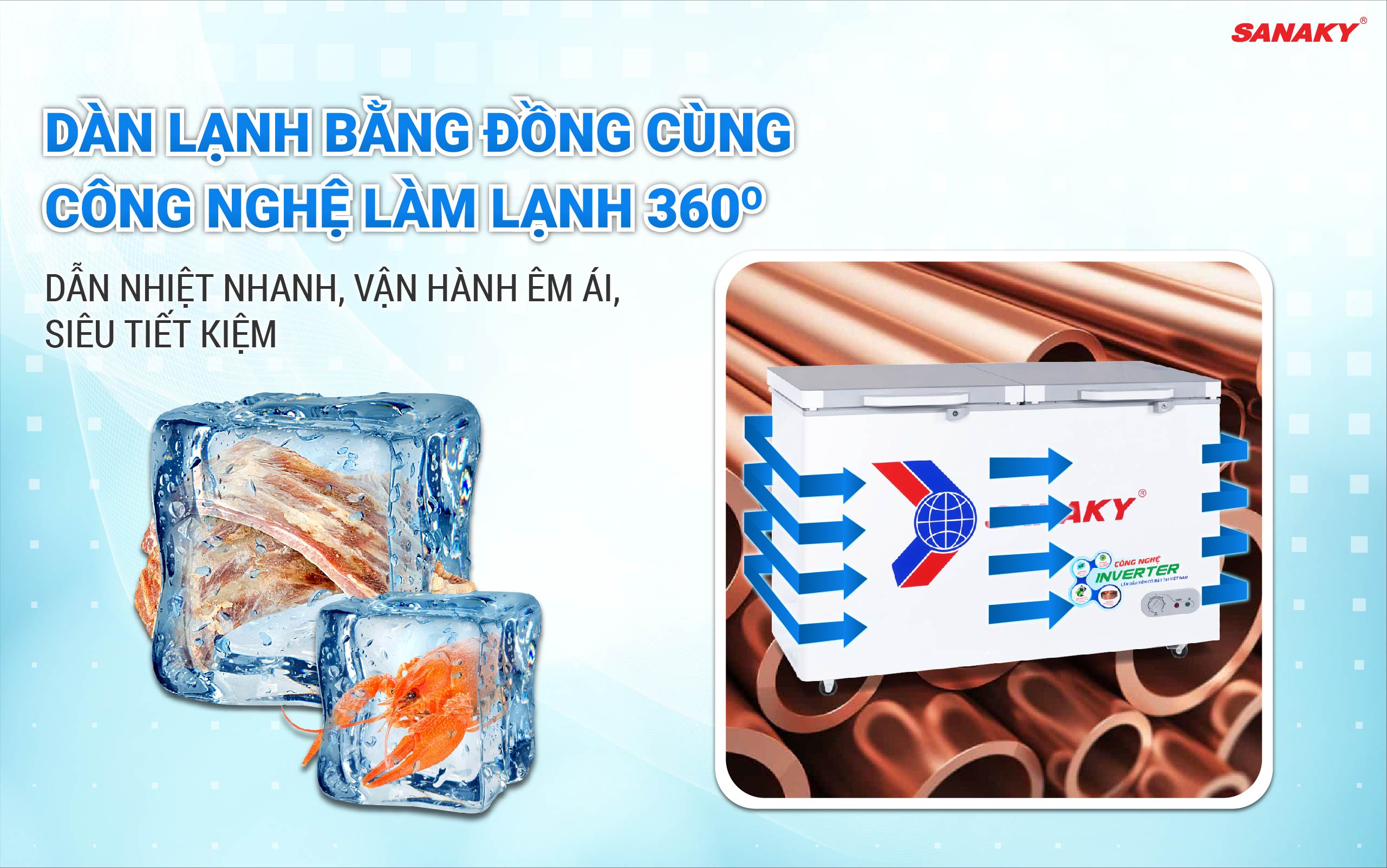 Tủ Đông Sanaky Inverter 270 lít VH-3699A4K Tủ Đông Sanaky Inverter 270 lít VH-3699A4K