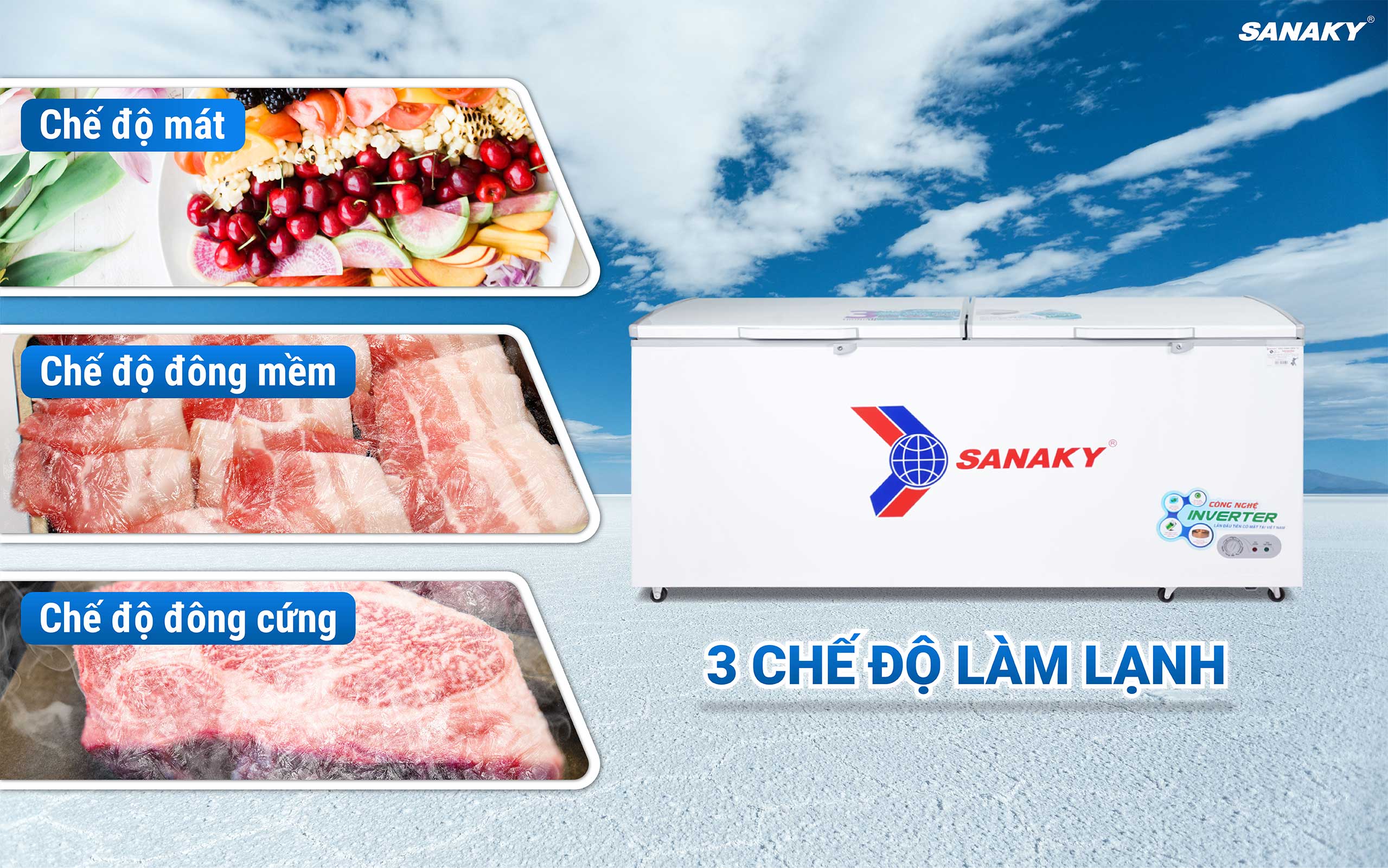 3 chức năng sẵn sàng bảo quản mọi loại thực phẩm
