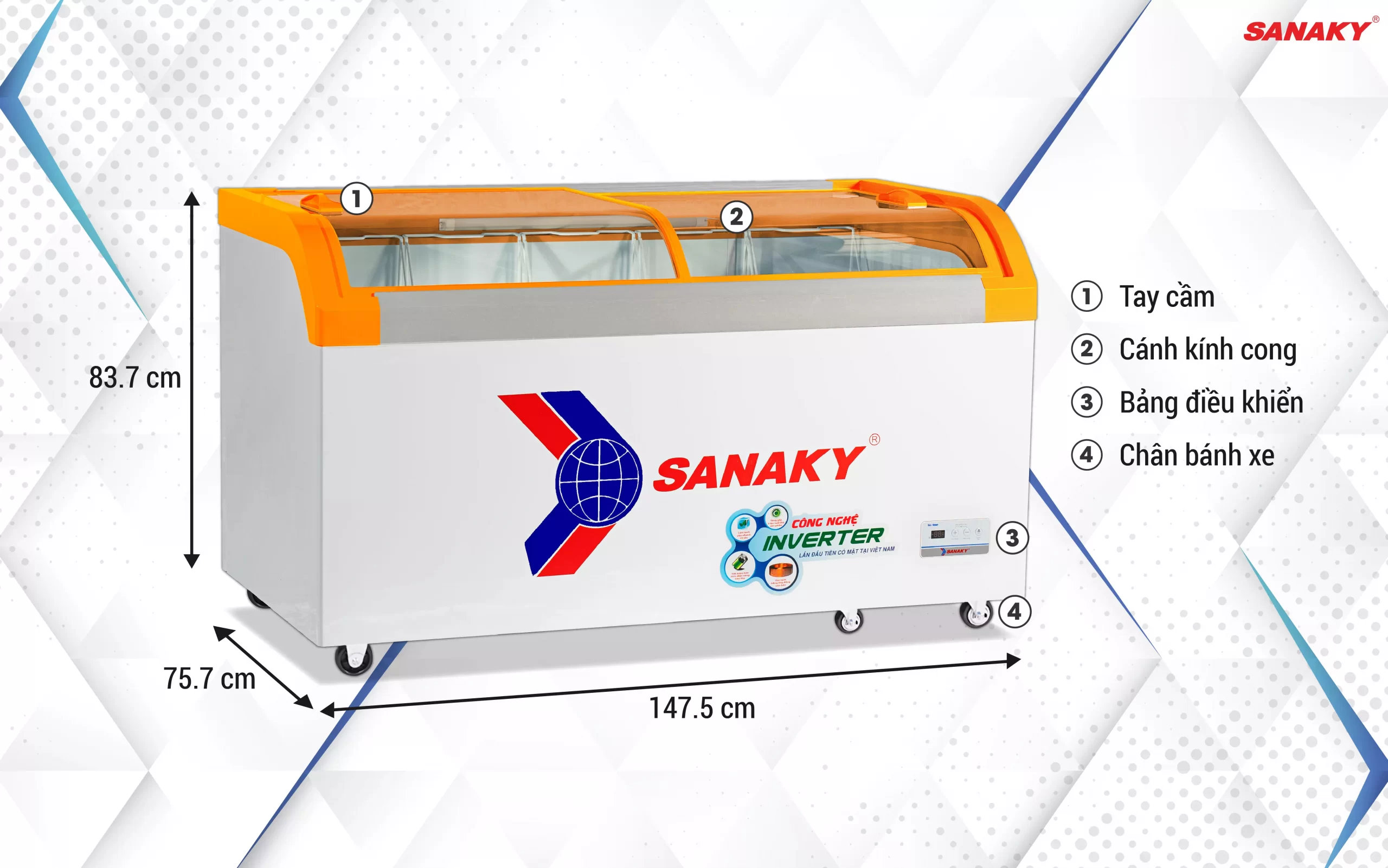 Tủ Đông Sanaky Inverter VH-899K3A 500 lít