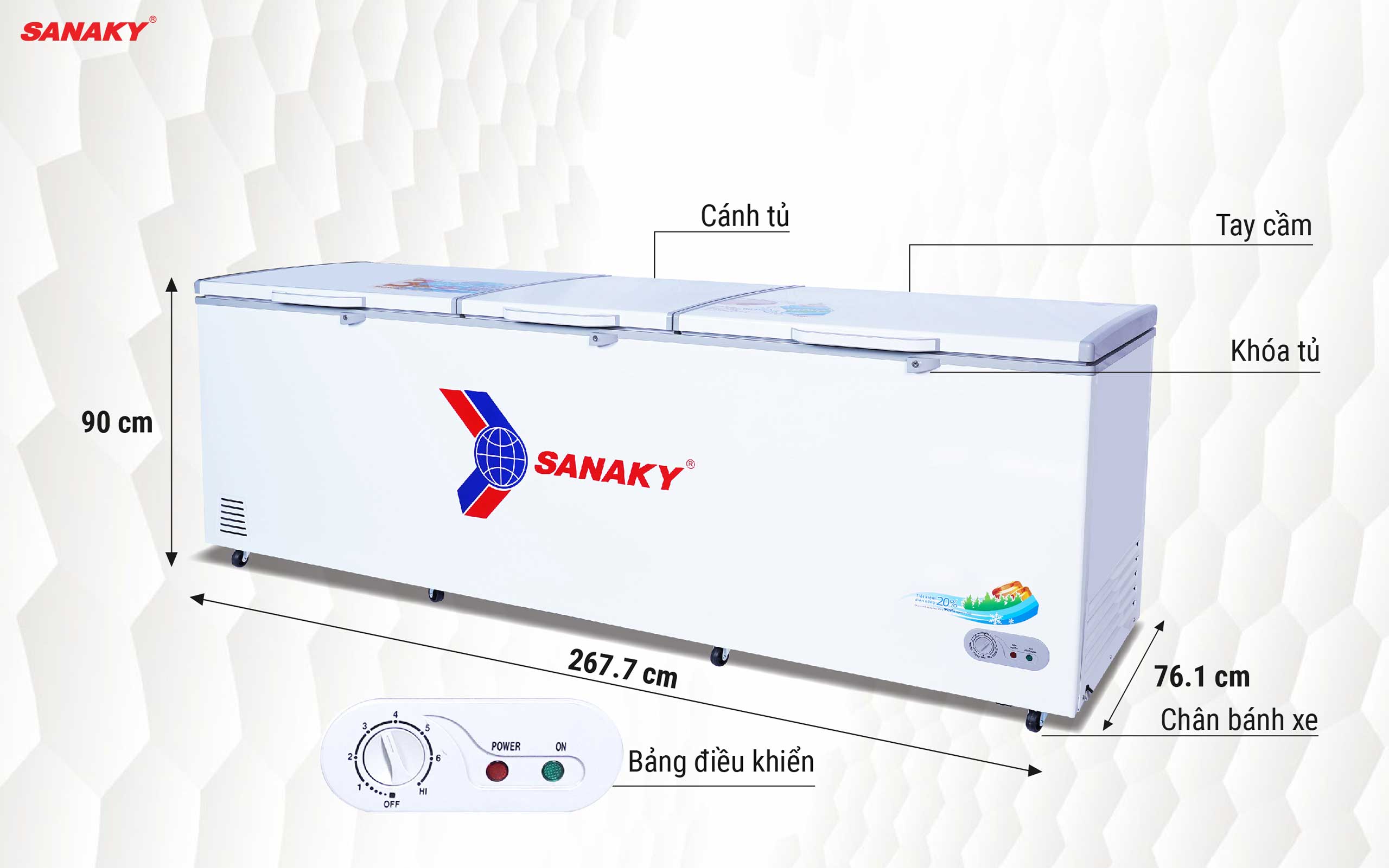 Tủ Đông Sanaky VH-1199HY 900 lít 1 ngăn 3 cánh