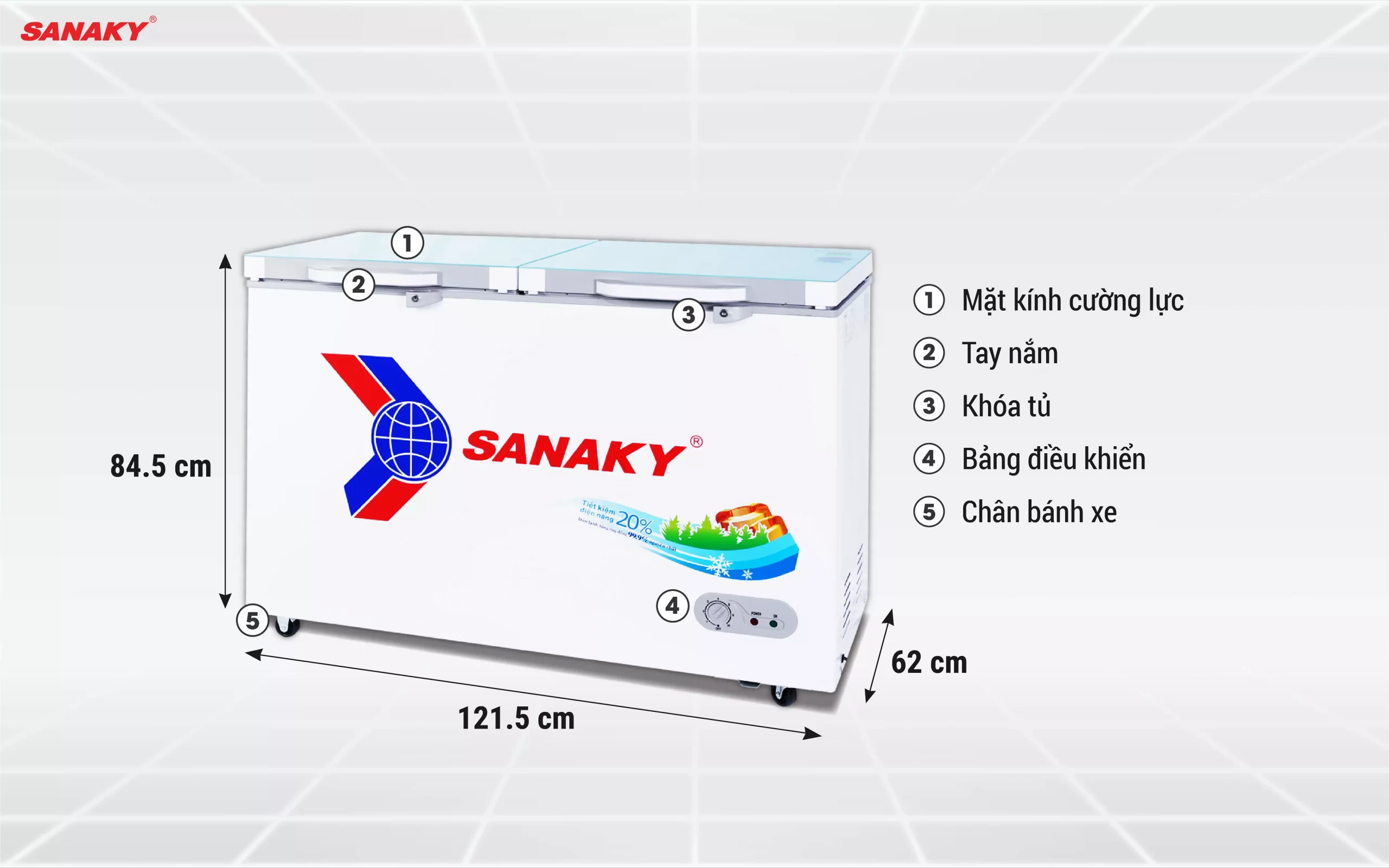 Tủ Đông Sanaky VH-3699A2KD 280 lít 1 ngăn 2 cánh