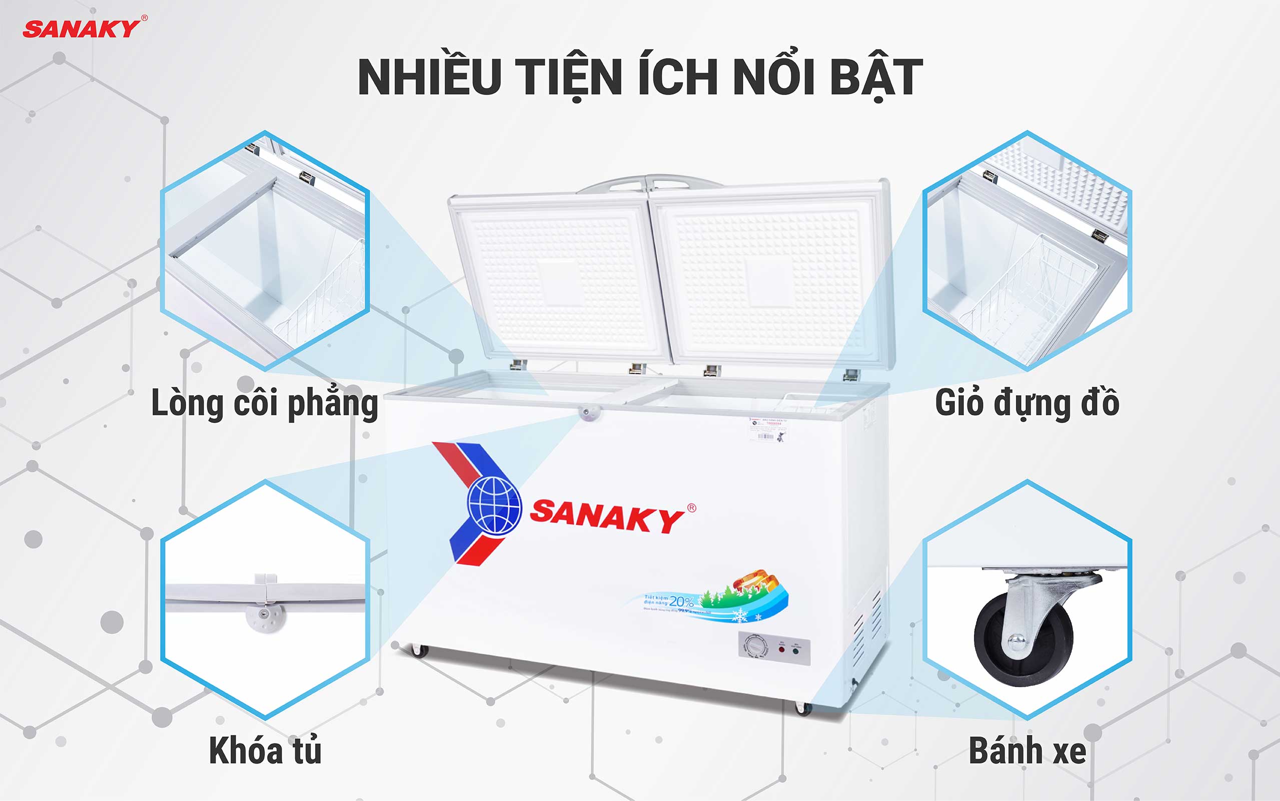Tủ Đông Sanaky VH-4099A1 sở hữu nhiều tiện ích nổi bật khác